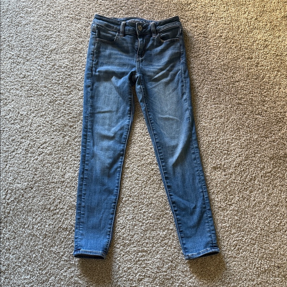 American Eagle Women’s Ankle Jegging Blue Skinny Jeans Size 0 Short